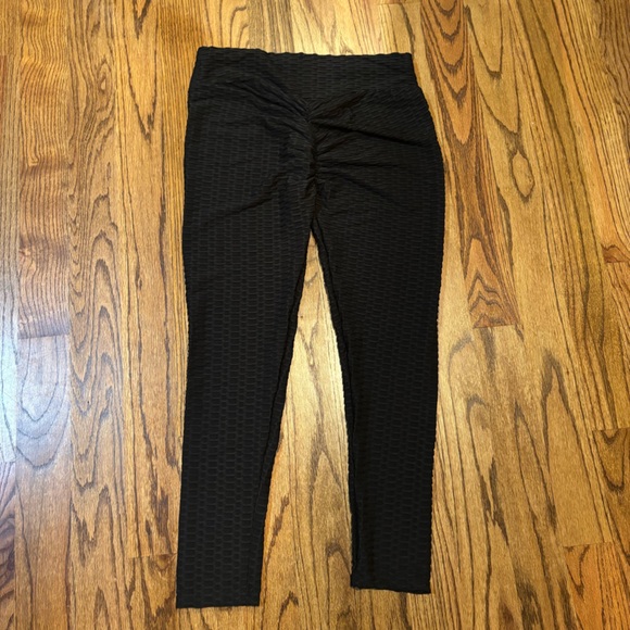 Chic Textured Black and Gray Leggings size 3XL lot of‎ 2 - Picture 4 of 6